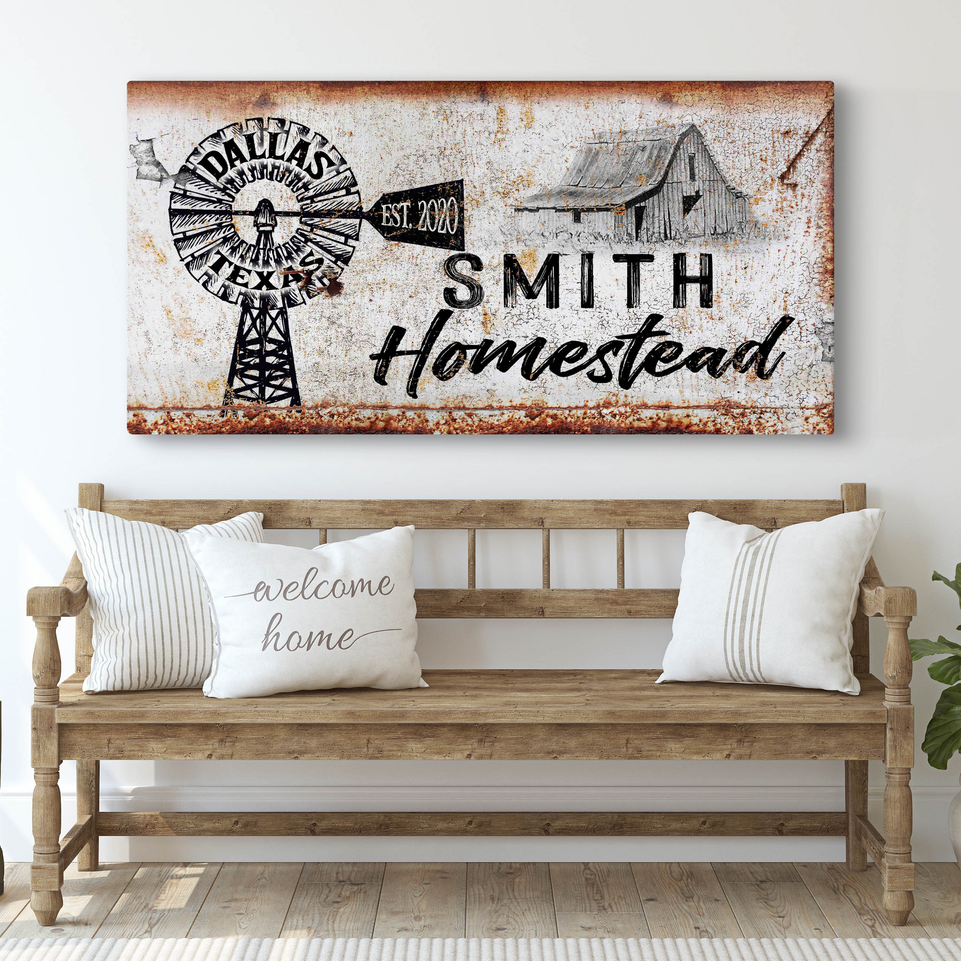 Homestead Sign II canvas by Tailored Canvases, rustic weathered print on Tampa Home & Garden Store
