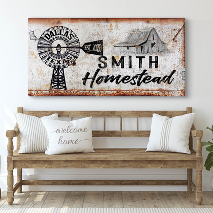 Homestead Sign II canvas by Tailored Canvases, rustic weathered print on Tampa Home & Garden Store