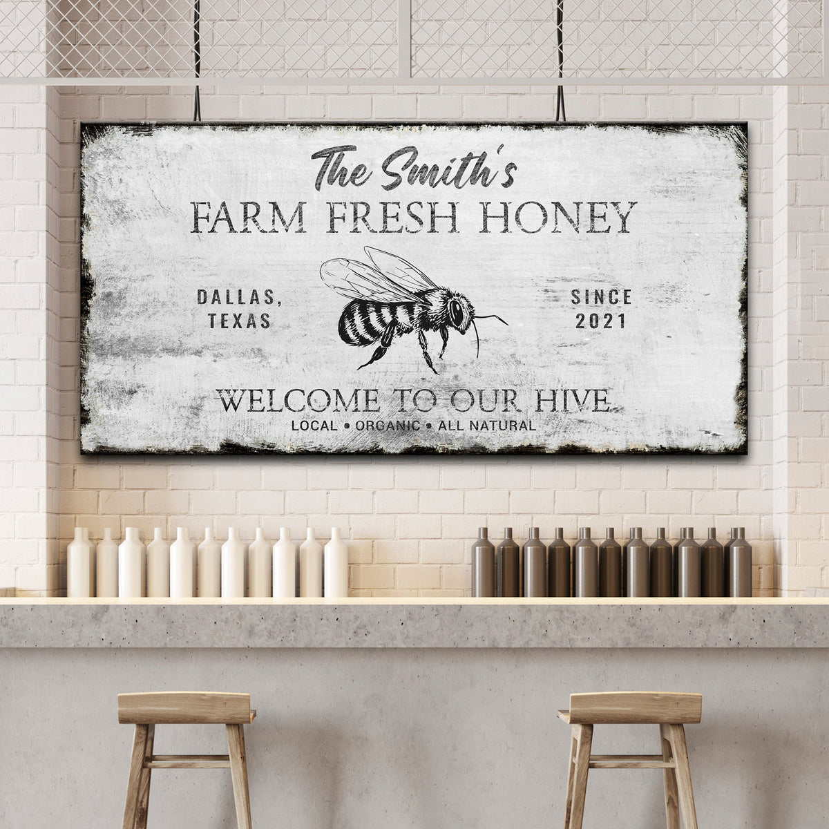 The Smith's Farm Fresh Honey sign canvas by Tailored Canvases, crafting canvas on Tampa Home & Garden Store