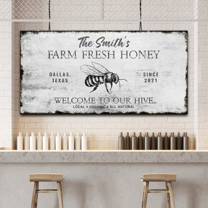 The Smith's Farm Fresh Honey sign canvas by Tailored Canvases, crafting canvas on Tampa Home & Garden Store