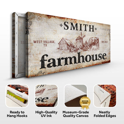Family Farmhouse Sign II canvas with rustic wood panel, warm tones by Tailored Canvases on Tampa Home & Garden Store
