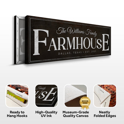 Custom Vintage Rust Farmhouse Sign III canvas Tailored Canvases Williams Family FARMHOUSE on Tampa Home & Garden Store