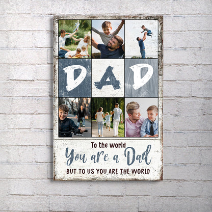 Canvas collage sign by Tailored Canvases with family photos and DAD lettering on Tampa Home & Garden Store