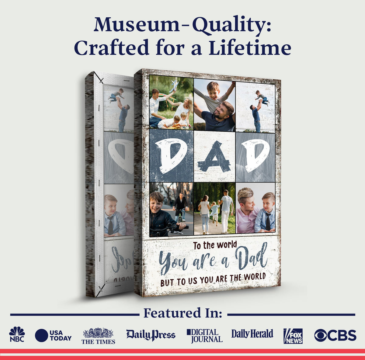 Canvas sign To Us You Are The World Father's Day Gift Sign by Tailored Canvases on Tampa Home & Garden Store