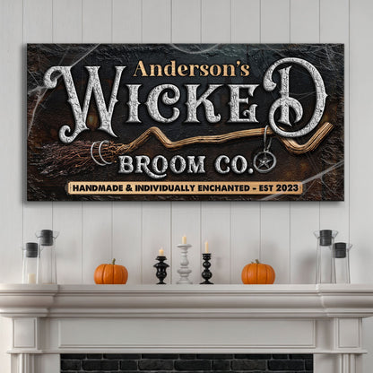 Wicked Halloween Sign II canvas by Tailored Canvases with white lettering on dark background on Tampa Home & Garden Store