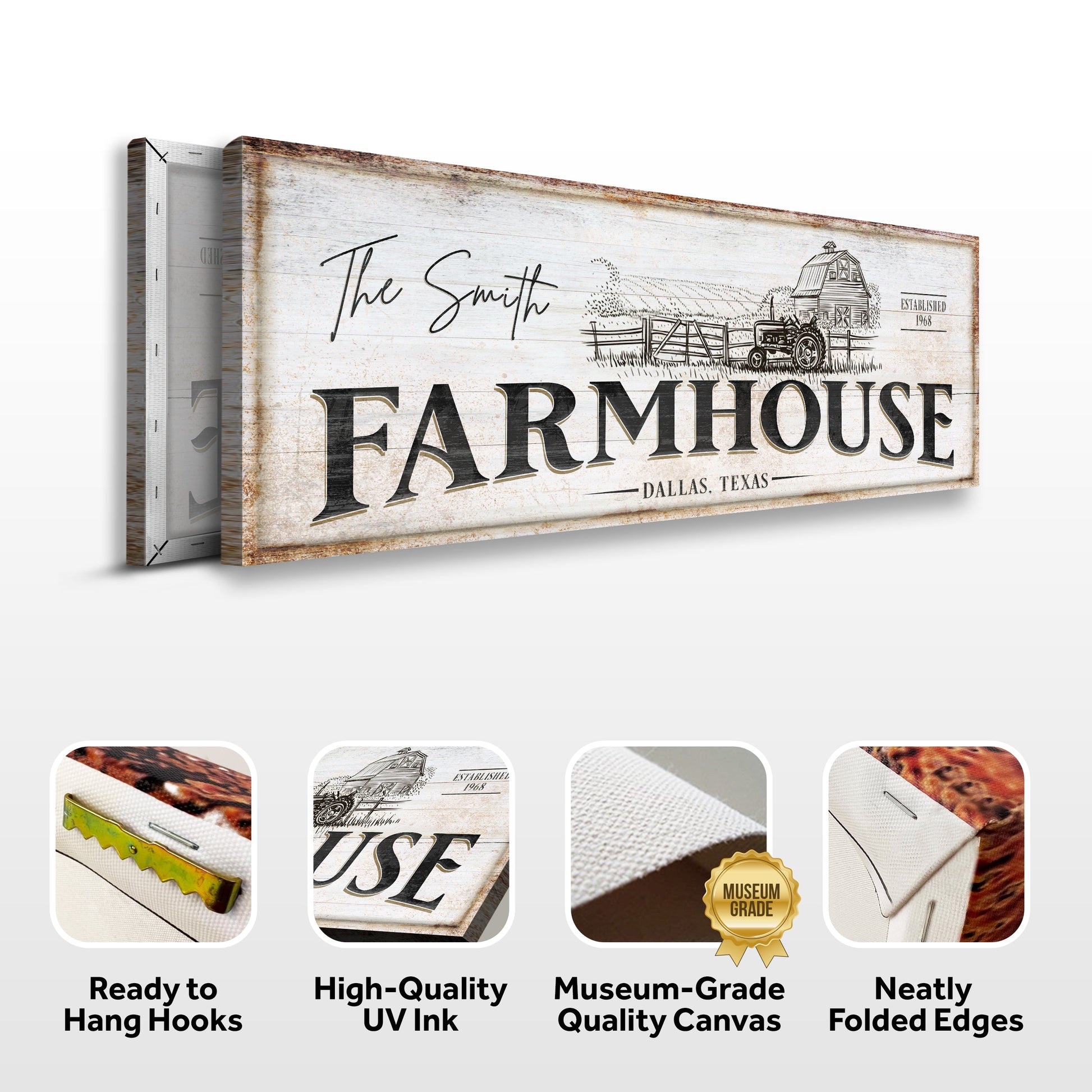 Canvas Rustic Farmhouse Sign III Tailored Canvases weathered wood finish on Tampa Home & Garden Store
