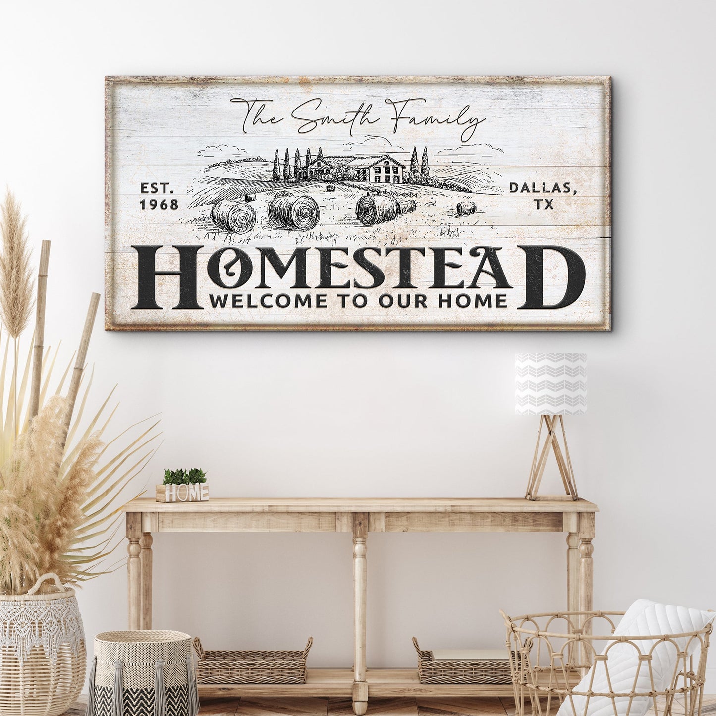 Vintage Homestead Sign IV canvas by Tailored Canvases distressed wood and HOMESTEAD lettering on Tampa Home & Garden Store