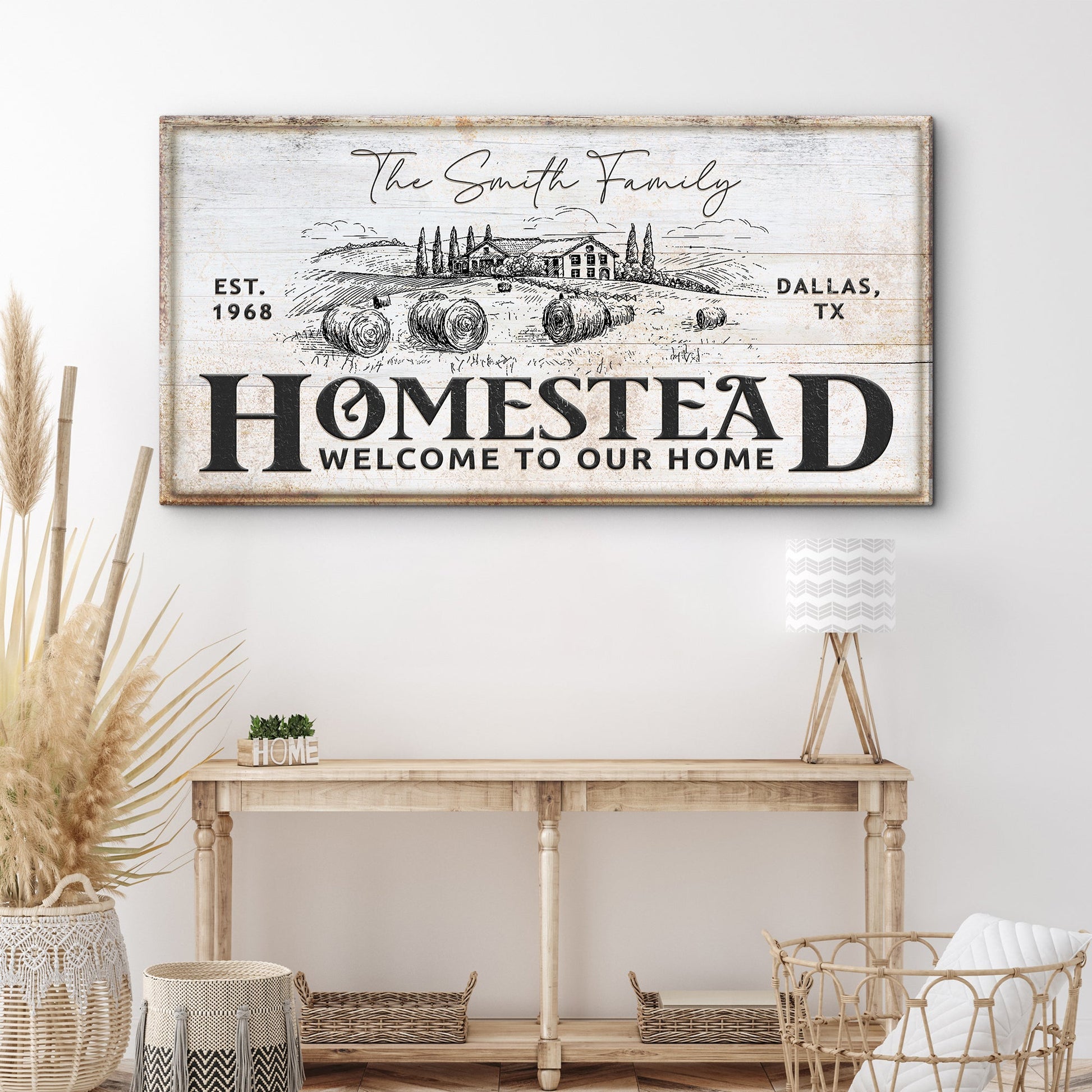 Vintage Homestead Sign IV canvas by Tailored Canvases distressed wood and HOMESTEAD lettering on Tampa Home & Garden Store