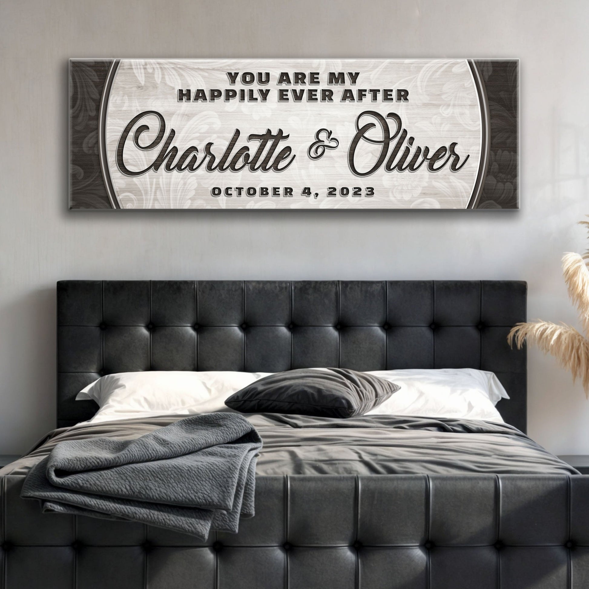 Canvas sign personalized Happily Ever After Charlotte & Oliver by Tailored Canvases on Tampa Home & Garden Store