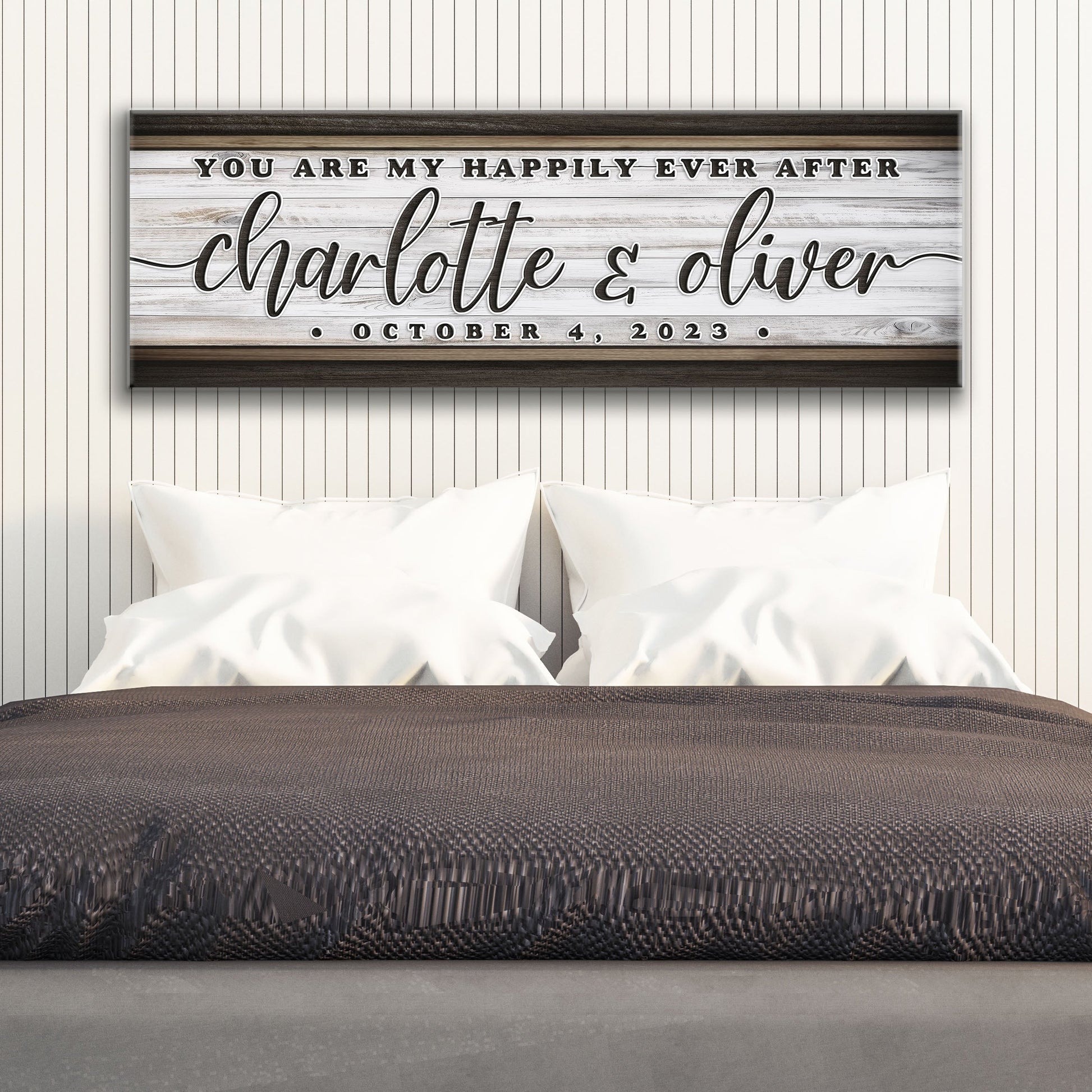 Personalized Happily Ever After Couple Sign II canvas with Charlotte & Oliver Tailored Canvases on Tampa Home & Garden Store