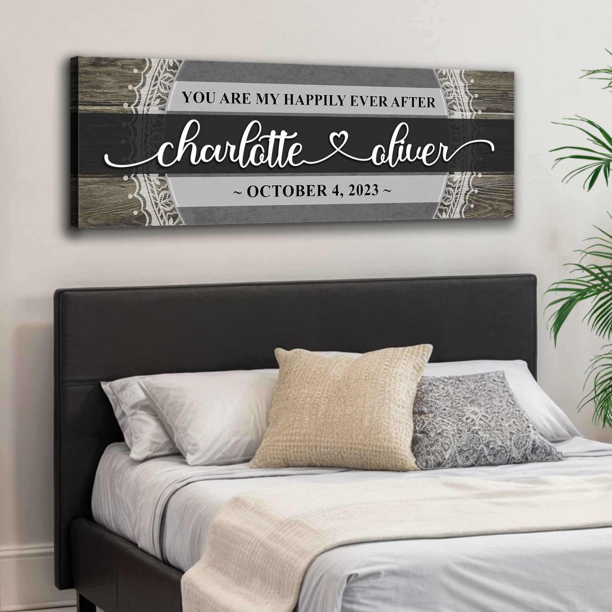 Personalized Happily Ever After Sign VI canvas by Tailored Canvases, wood with Charlotte & Oliver on Tampa Home & Garden Store