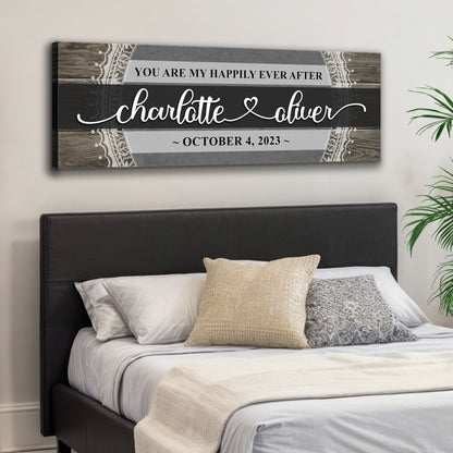 Personalized Happily Ever After Sign VI canvas by Tailored Canvases, wood with Charlotte & Oliver on Tampa Home & Garden Store