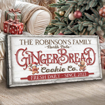 Classic Bakery Sign canvas by Tailored Canvases; whitewashed board with red lettering on Tampa Home & Garden Store