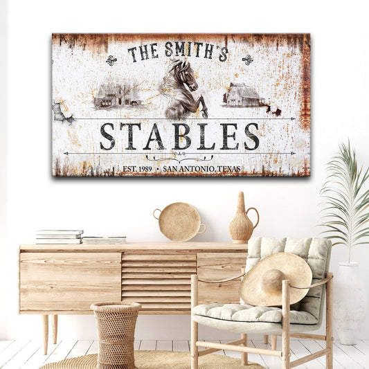 Rustic Stables Decor Sign canvas Tailored Canvases crafting canvas with weathered wood look on Tampa Home & Garden Store