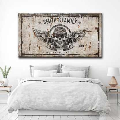 Live Free Ride Hard Wall Art Sign for Home Decor