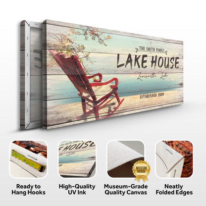 Vintage Lake House Sign canvas by Tailored Canvases on rustic weathered wood planks on Tampa Home & Garden Store