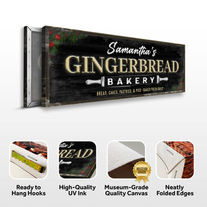 Bakery Sign canvas by Tailored Canvases with wood and Samantha's Gingerbread Bakery lettering on Tampa Home & Garden Store