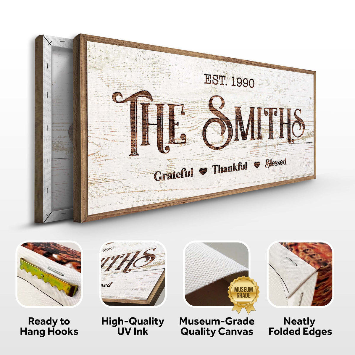 Thanksgiving Family Sign canvas with rustic wood background by Tailored Canvases on Tampa Home & Garden Store