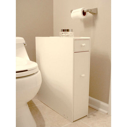 Mueble de baño de suelo que ahorra espacio con acabado de madera blanca