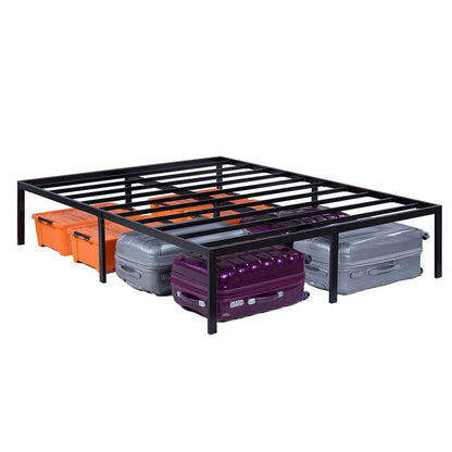Base de cama de metal resistente de 16 pulgadas de alto tamaño King