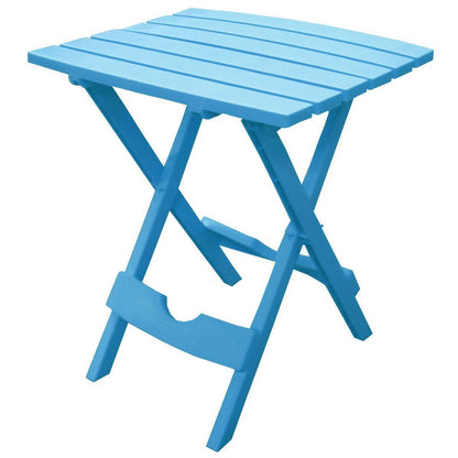 Mesa Auxiliar Plegable Azul Piscina en Resina Plástica Duradera para Muebles de Patio