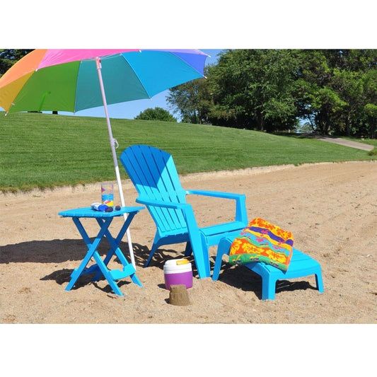 Pool Blue Folding Side Table in Durable Patio Furniture Plastic Resin - Tampa Home & Garden Store