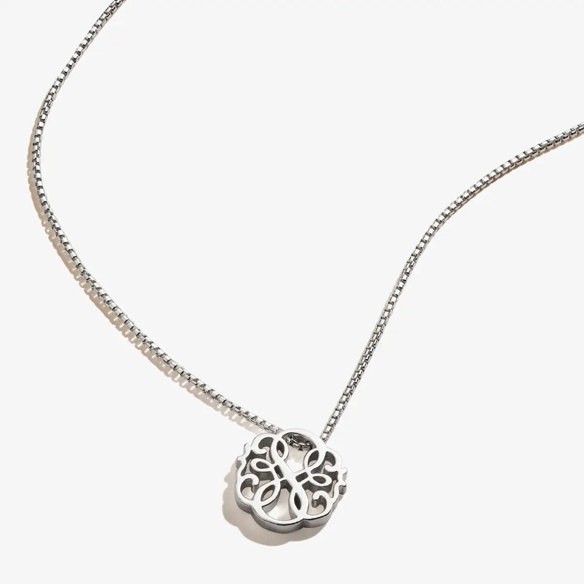ALEX AND ANI Path of Life Necklace, Adjustable, silver-tone chain with a circular filigree pendant on Tampa Home & Garden Store