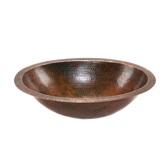 Oval Hammered Copper Bathroom Vessel Sink 17 x 12 inch - Tampa Home & Garden Store