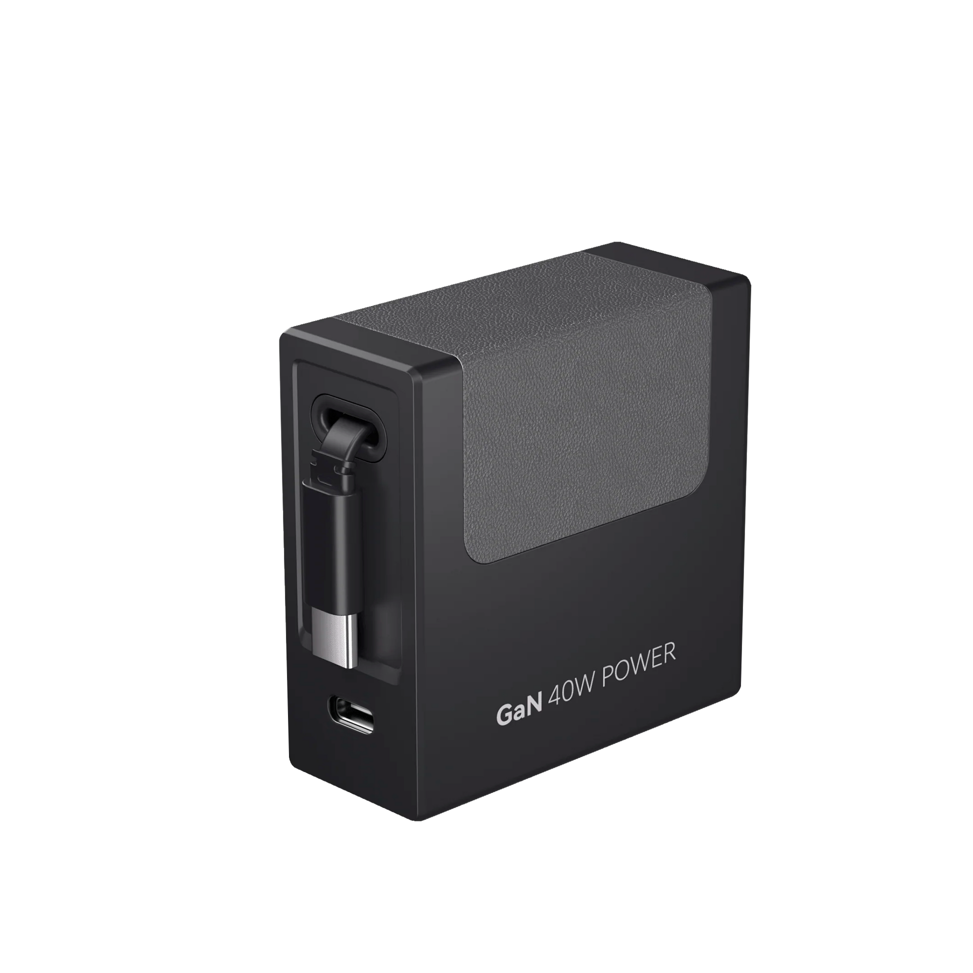 Gitryin 35W GaN dual-port retractable charger with black textured body by Giraffe Tools on Tampa Home & Garden Store