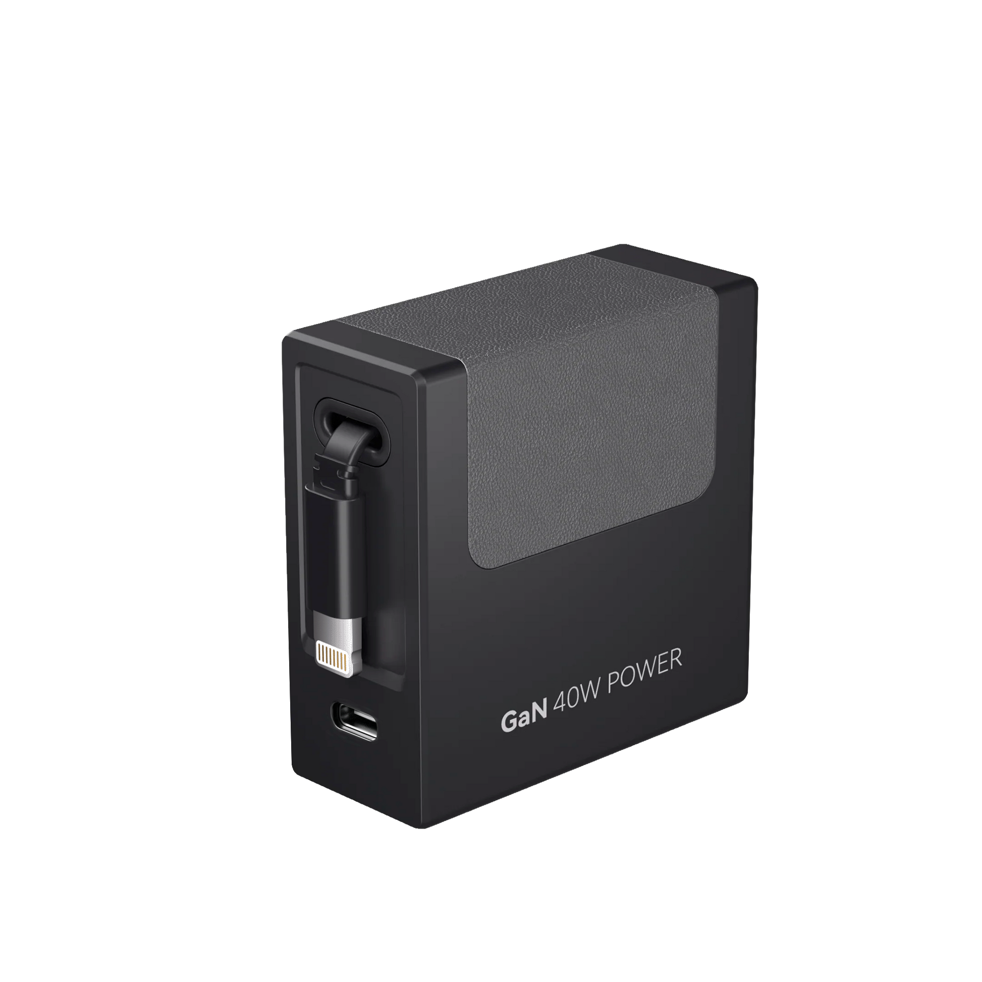 Gitryin 35W GaN dual-port retractable charger black textured plastic by Giraffe Tools on Tampa Home & Garden Store