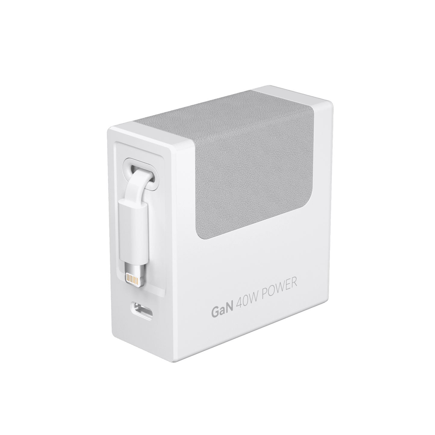 Gitryin 35W GaN dual-port retractable charger white power adapter with built-in plug on Tampa Home & Garden Store