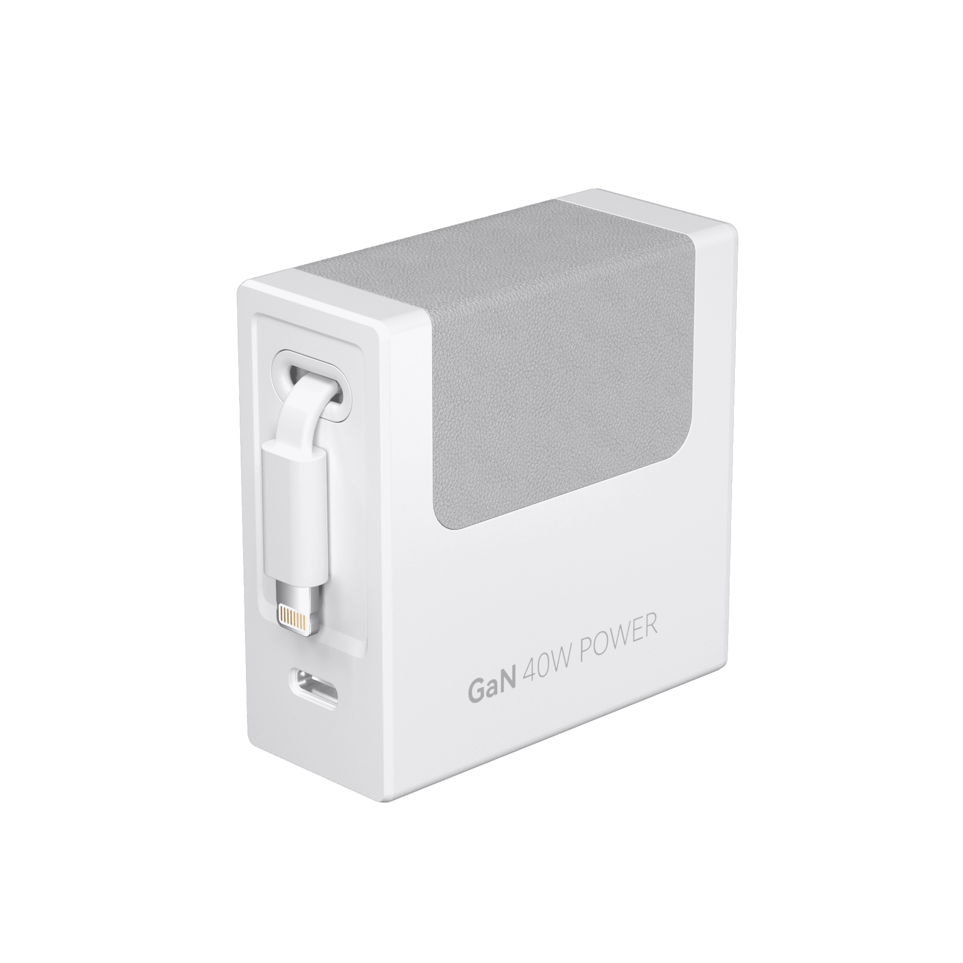Gitryin 35W GaN dual-port retractable charger white power adapter with built-in plug on Tampa Home & Garden Store