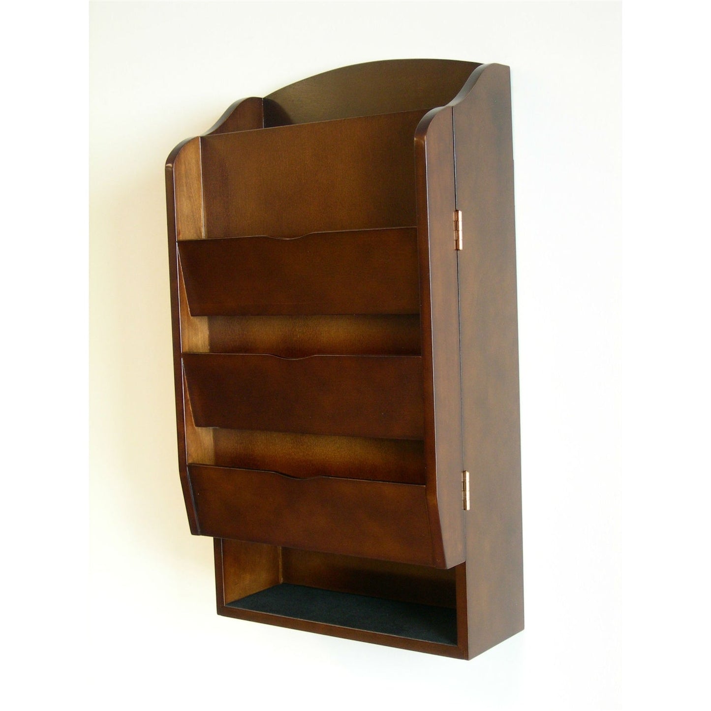 Organizador de cartas/correo para puerta/pared en nogal oscuro