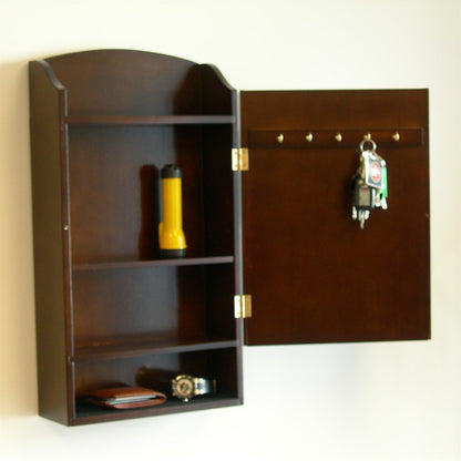 Organizador de cartas/correo para puerta/pared en nogal oscuro