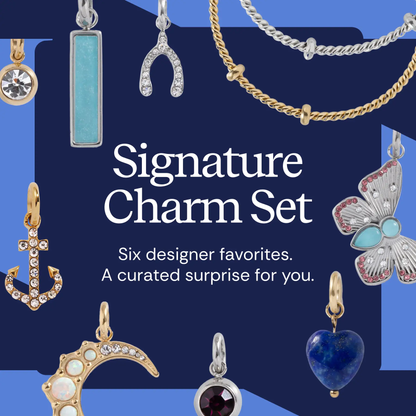 Signature Charm Set bracelets with gold and silver charms and crystal accents on Tampa Home & Garden Store