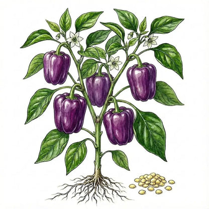 Purple Beauty Pepper Seeds for Garden Use