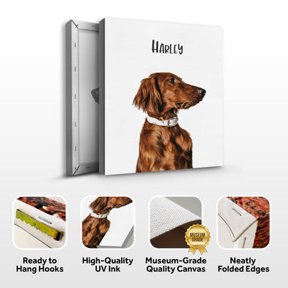 Pet Canvas Sign by Tailored Canvases with Harley text on white canvas on Tampa Home & Garden Store