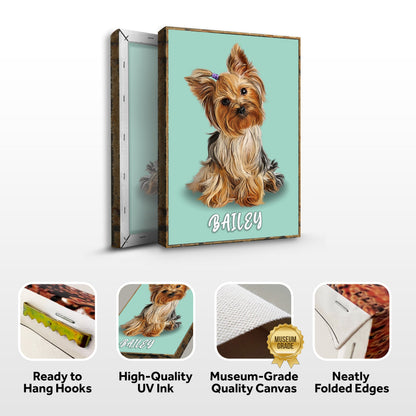 Pet Pastel Portrait- Yorkshire Terrier Sign canvas by Tailored Canvases on Tampa Home & Garden Store
