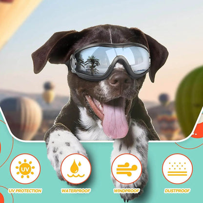 PETLESO Dog Goggles Large Breed, Large Dog Sunglasses Eye Protection for Dogs Windproof Goggles for Medium Large Dog Riding Biking Driving, Black - Tampa Home & Garden Store