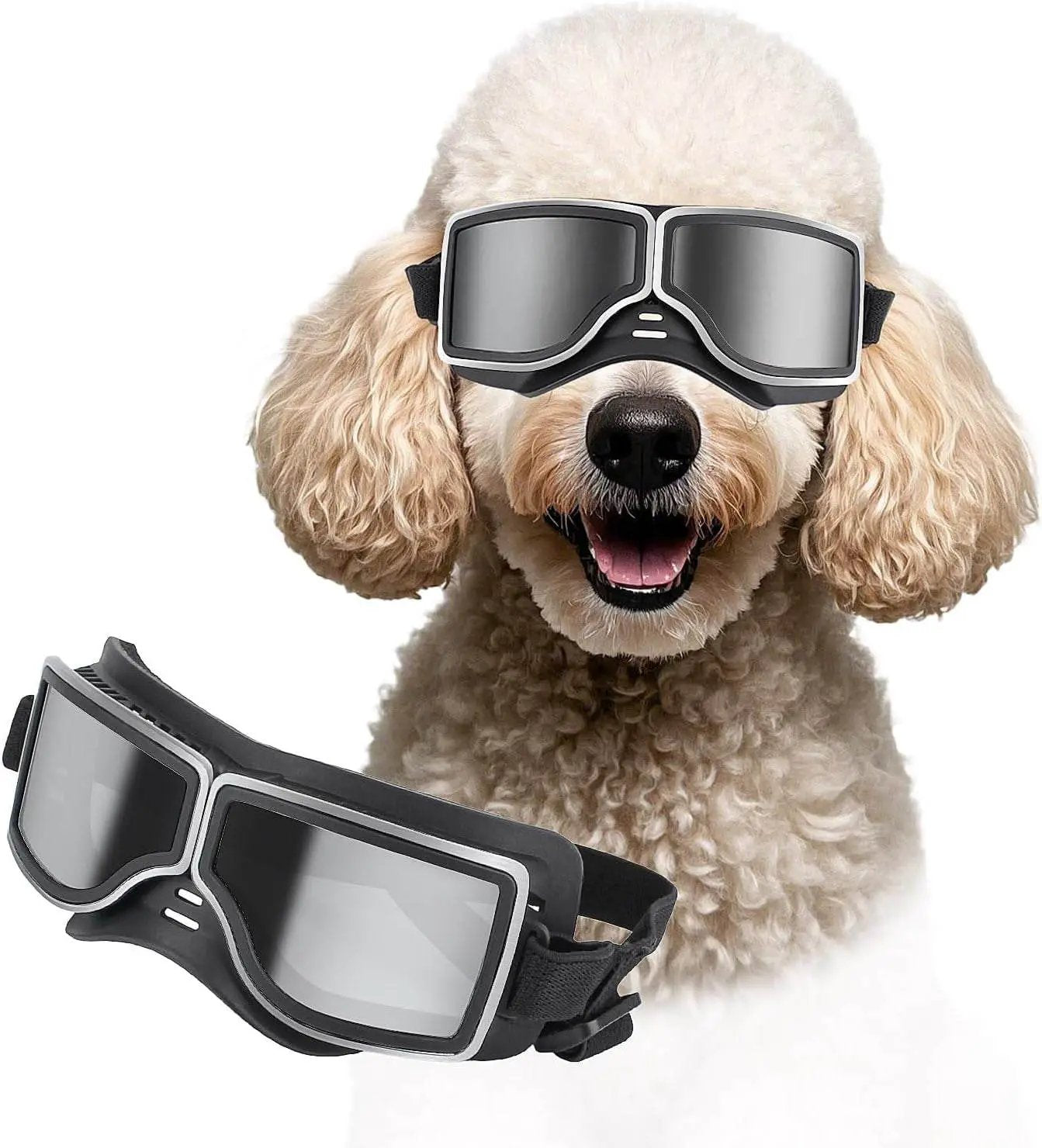 PETLESO Dog Goggles Large Breed, Large Dog Sunglasses Eye Protection for Dogs Windproof Goggles for Medium Large Dog Riding Biking Driving, Black - Tampa Home & Garden Store