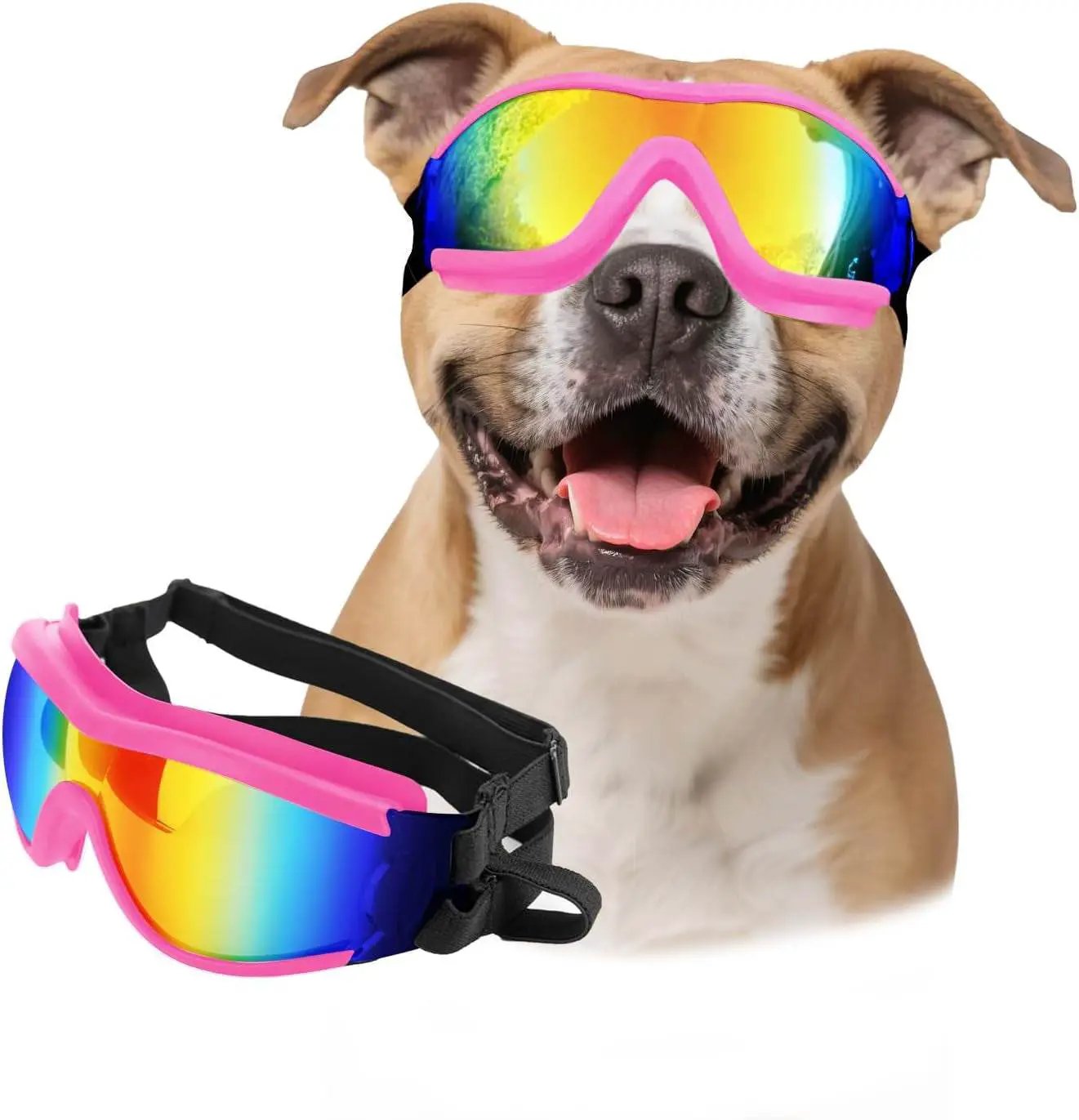 PETLESO Dog Goggles Large Breed, Large Dog Sunglasses Eye Protection for Dogs Windproof Goggles for Medium Large Dog Riding Biking Driving, Black - Tampa Home & Garden Store