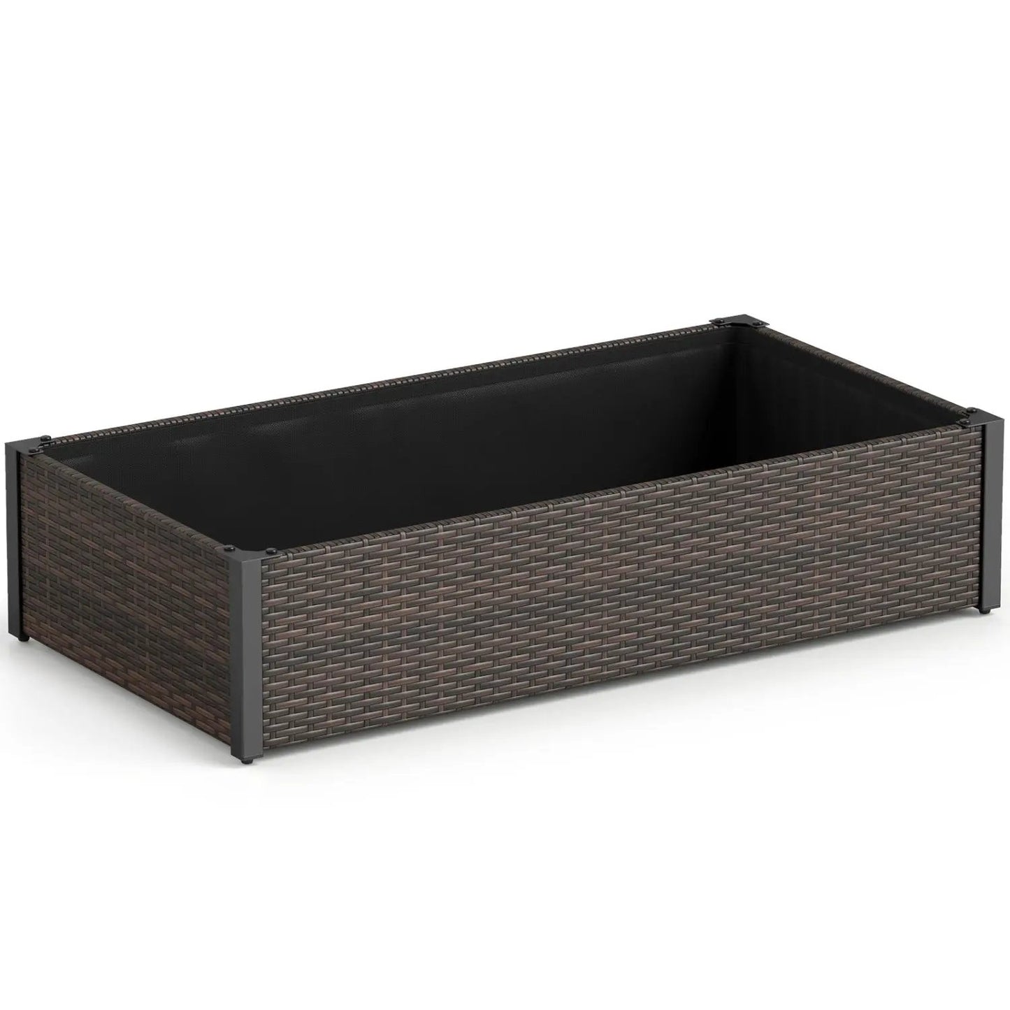 Elevated Garden Bed with PE Rattan and 46 by 24
