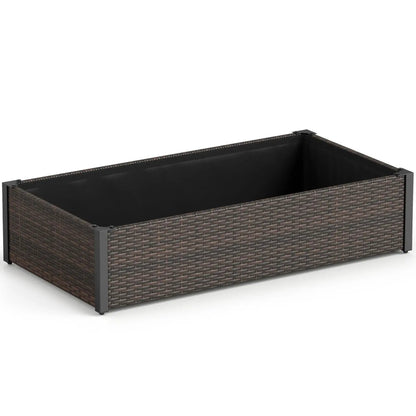 Elevated Garden Bed with PE Rattan and 46 by 24