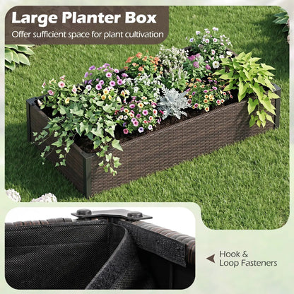 Elevated Garden Bed with PE Rattan and 46 by 24