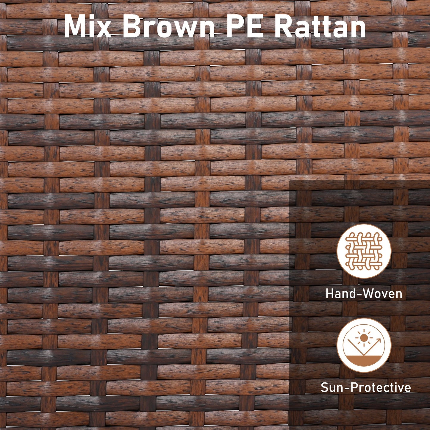 PE Rattan Wicker Ottomans Set of 2 with Removable Cushions-Beige
