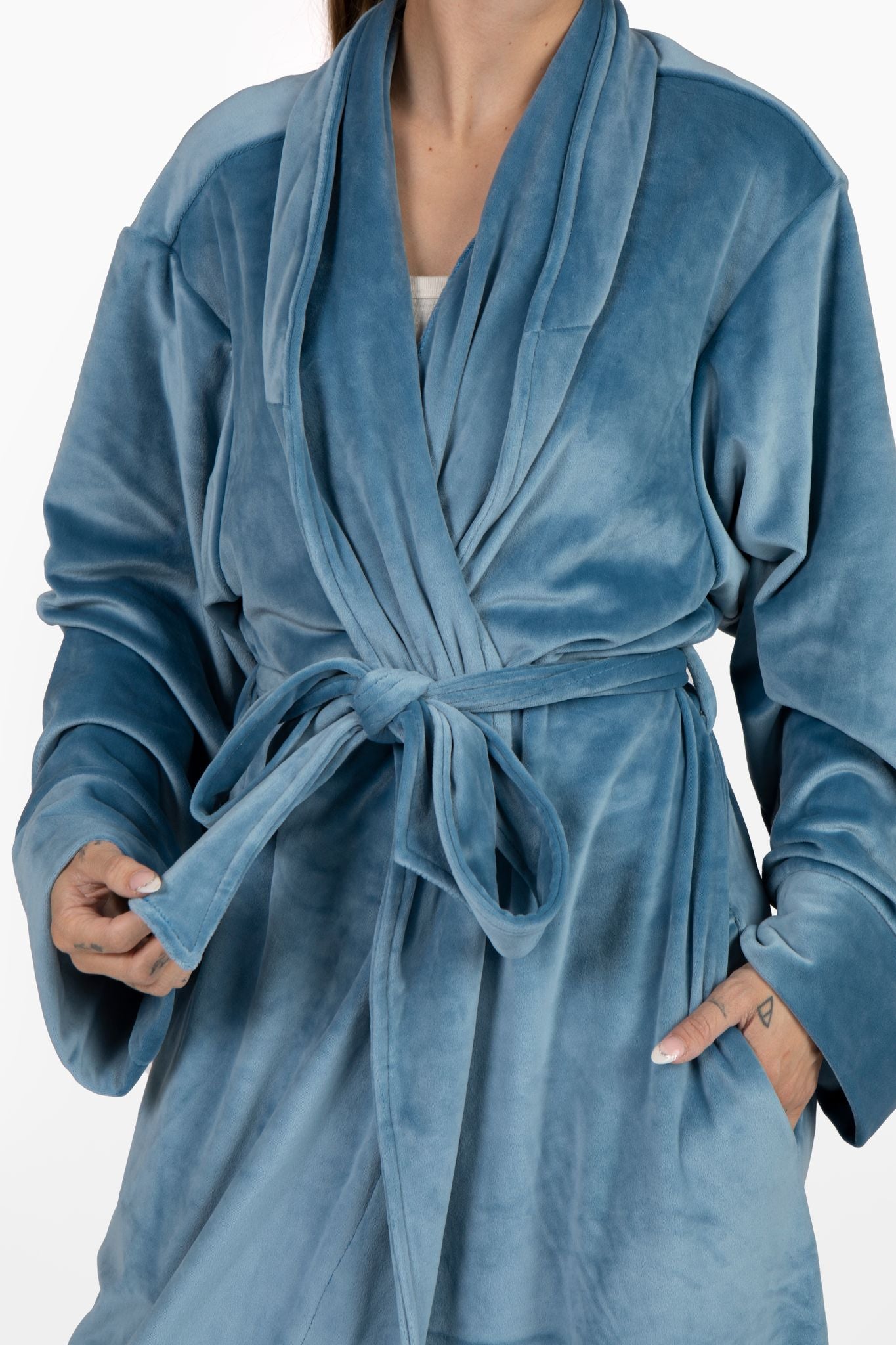Velour Robe for Women Plush Lounge Essential