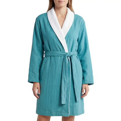 Soluna Double Sided Muslin and Terry Shawl Robe