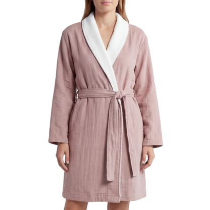 Soluna Double Sided Muslin and Terry Shawl Robe