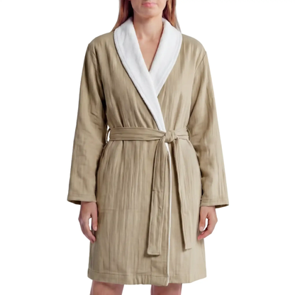 Soluna Double Sided Muslin and Terry Shawl Robe