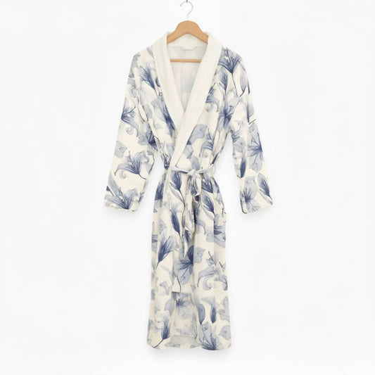 Soluna Double Sided Muslin and Terry Shawl Robe